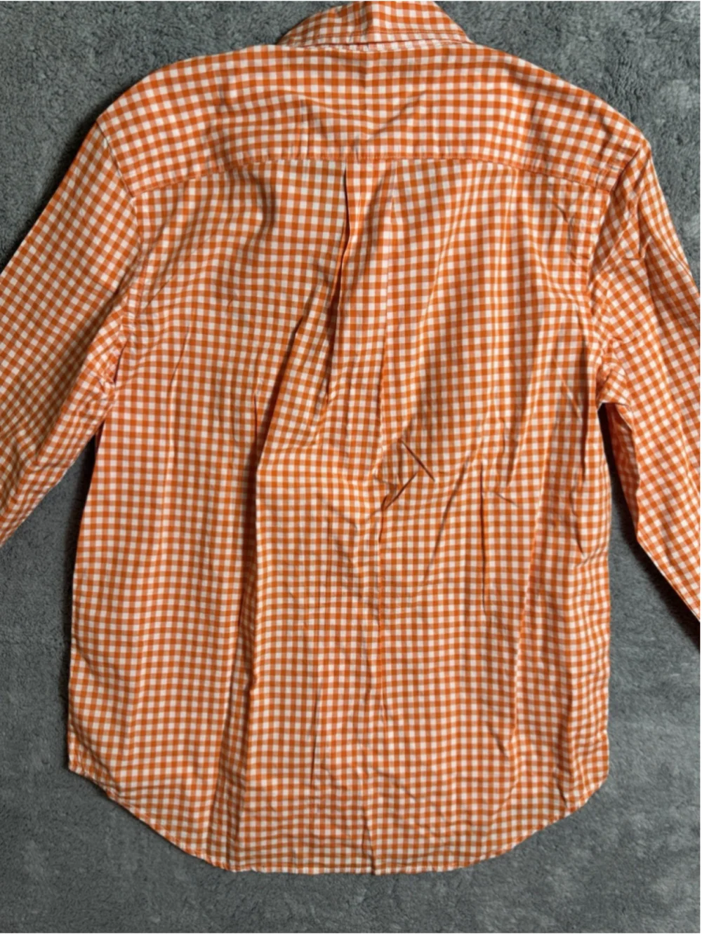 Ralph Lauren Shirt Boys Size Large 14-16 Orange Gingham Checkered Button Preppy